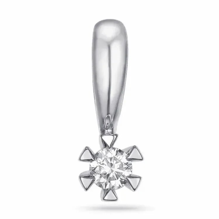 0,05 ct diamant solitaire hanger in 9 caraat witgoud 0,05 ct
