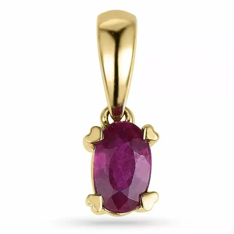 robijn hanger in 9 caraat goud 0,35 ct