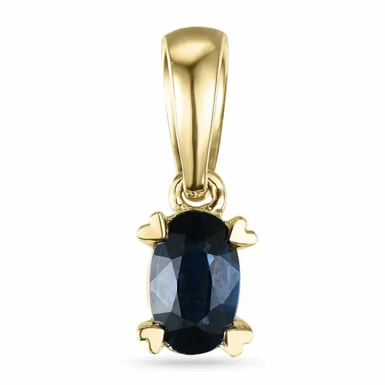 saffier hanger in 9 caraat goud 0,35 ct
