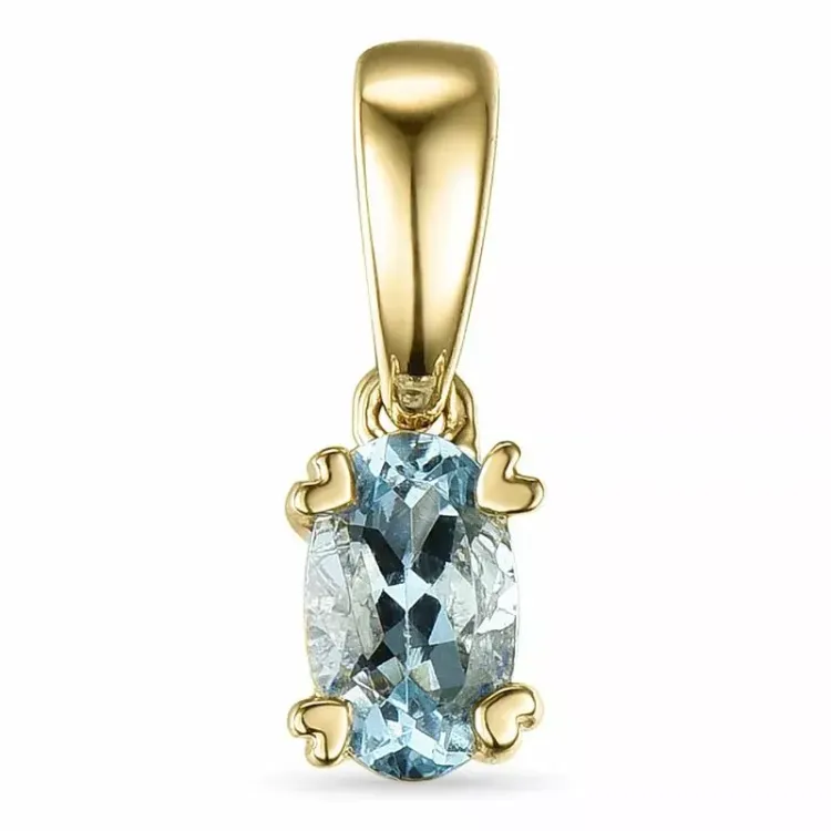 aquamarijn hanger in 9 caraat goud 0,20 ct