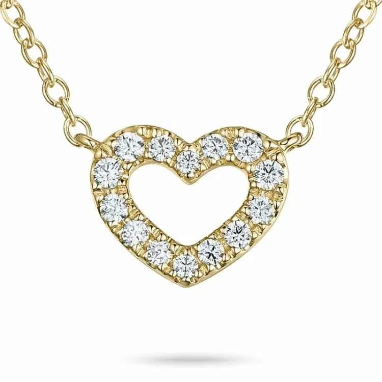 45 cm ketting met hanger in 9 karaat goud 0,10 ct