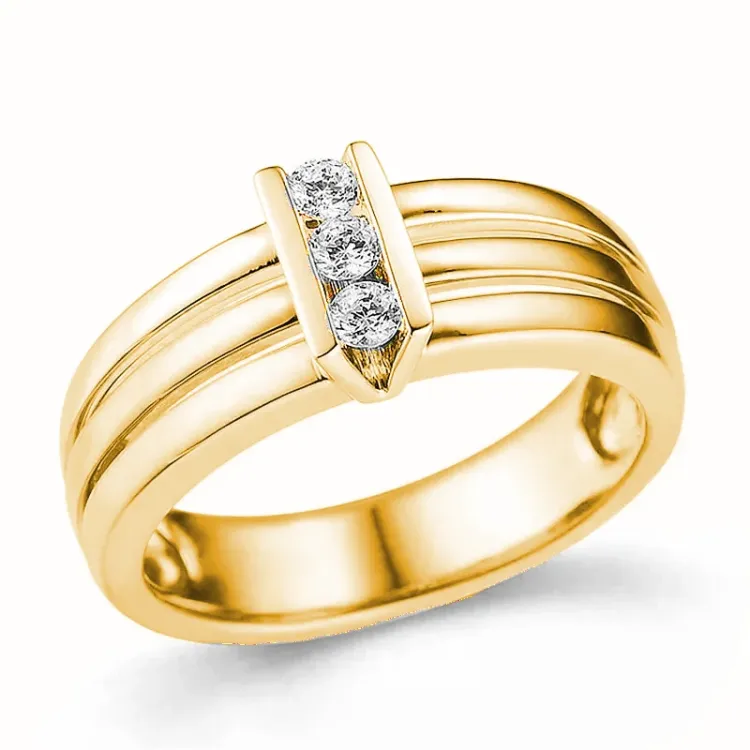 diamant ring in 14 karaat goud 0,15 ct