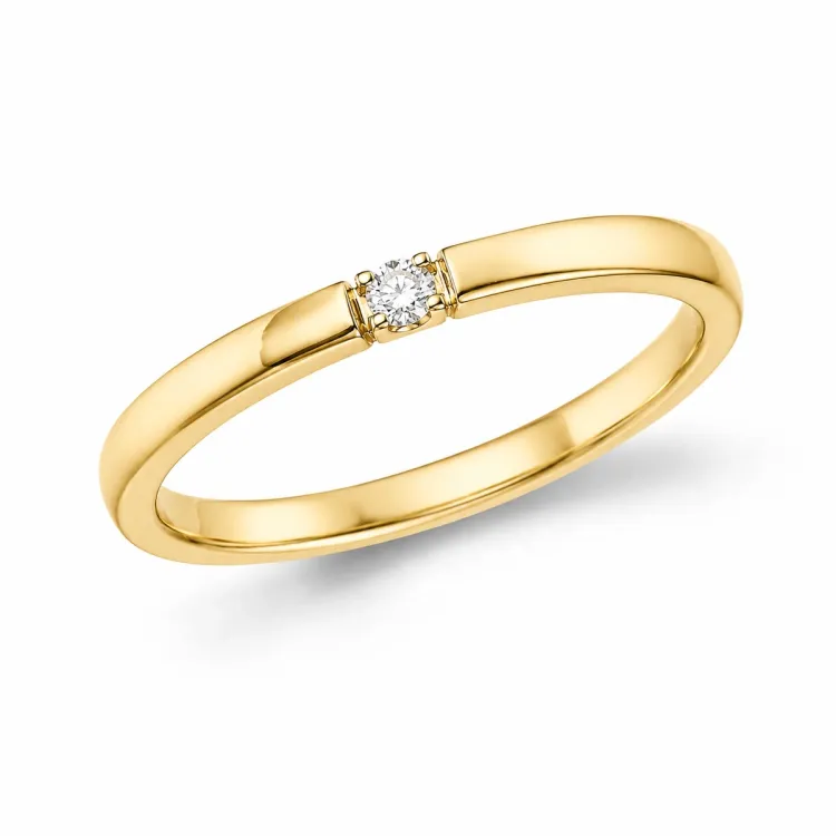 1 x 0,03 ct diamant ring in 14 karaat goud 0,03 ct
