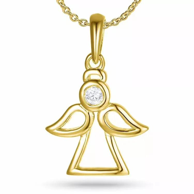 Engel ketting in verguld sterlingzilver met hanger in verguld sterlingzilver