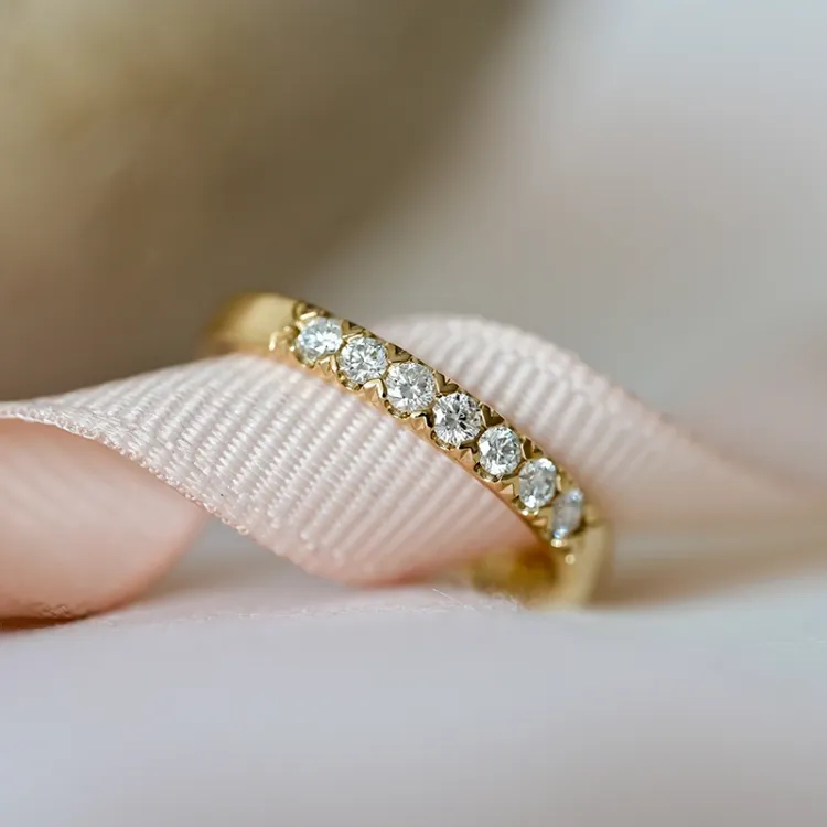 diamant mémoire ring in 14 karaat goud 0,24 ct