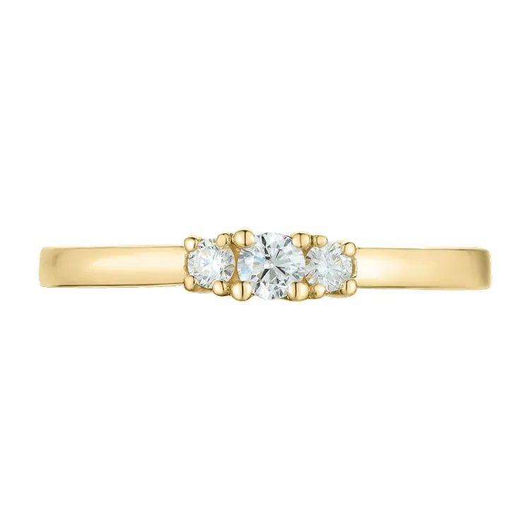 diamant ring in 14 karaat goud 0,10 ct 0,08 ct