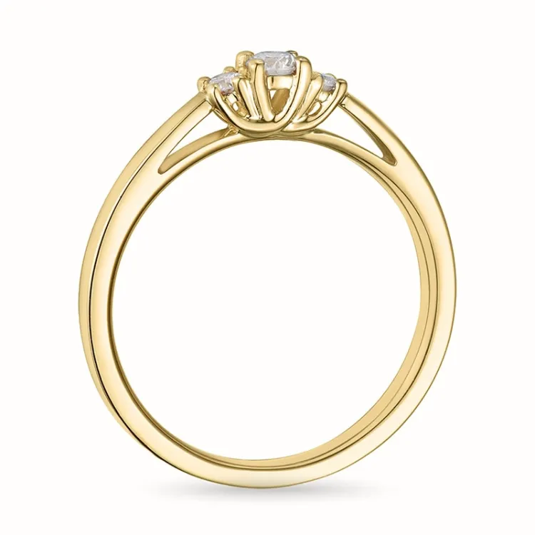 diamant ring in 14 karaat goud 0,10 ct 0,08 ct