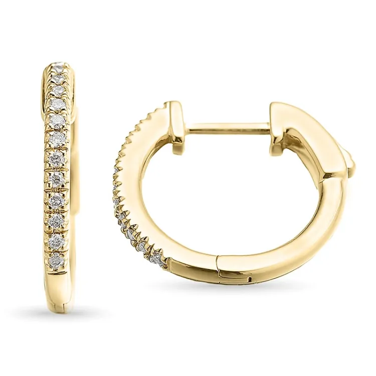 15 mm diamant creool in 14 karaat goud met diamant