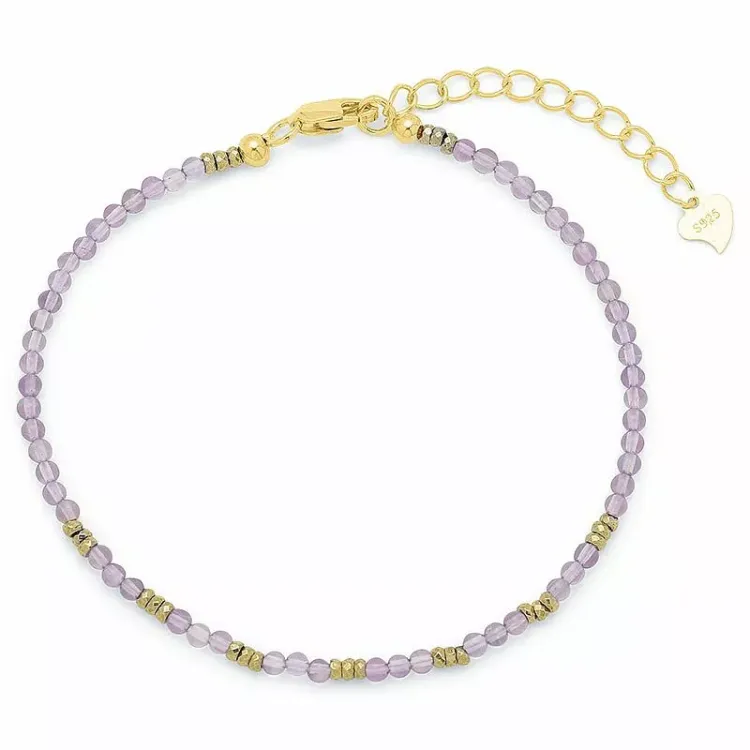 steen armband met amethist en hematite.