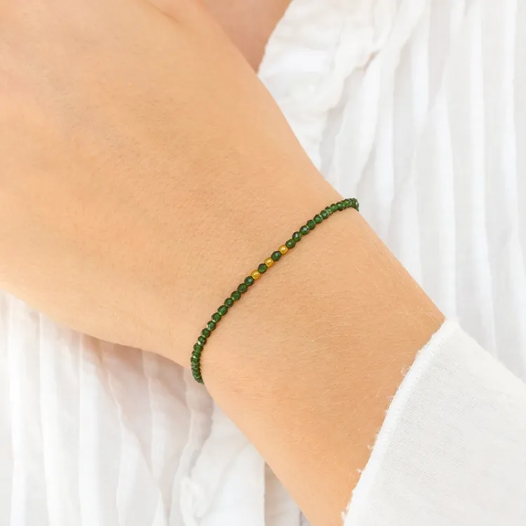 elegant armband met steen en 3 hematite - Loom Stones