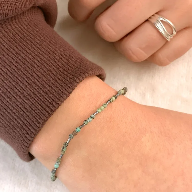 armband met steen en hematite - Loom Stones