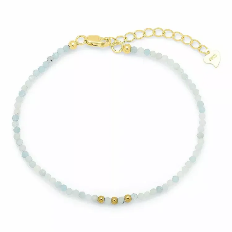 armband met aquamarijn en hematite - Loom Stones