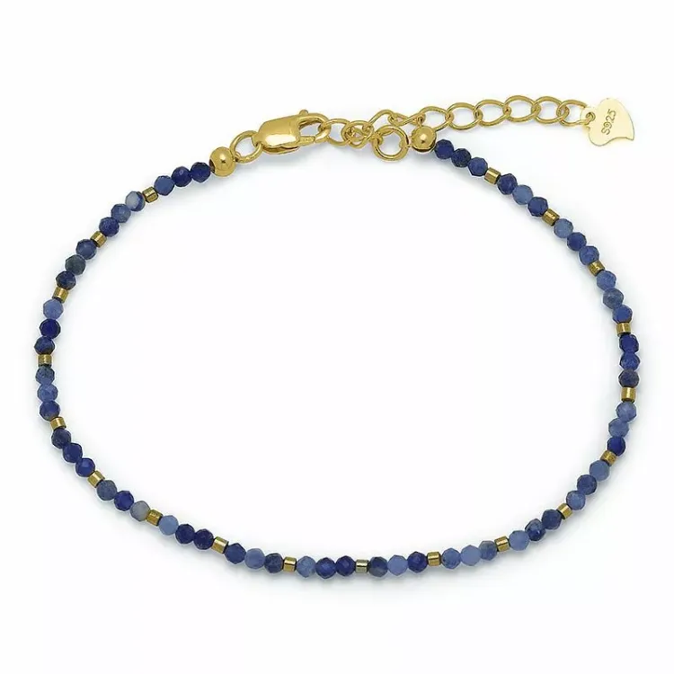 donkerblauw armband met sodalit en hematite - Loom Stones