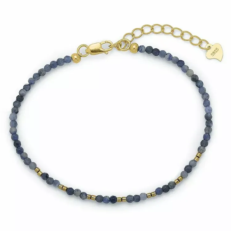 steen armband met sodalit en hematite - Loom Stones