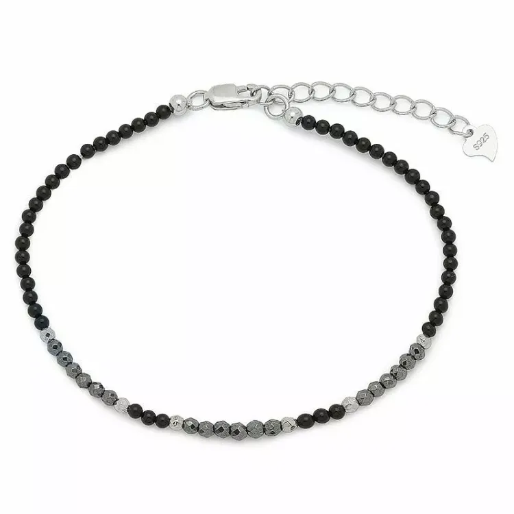 armband met onyx en hematite - Loom Stones
