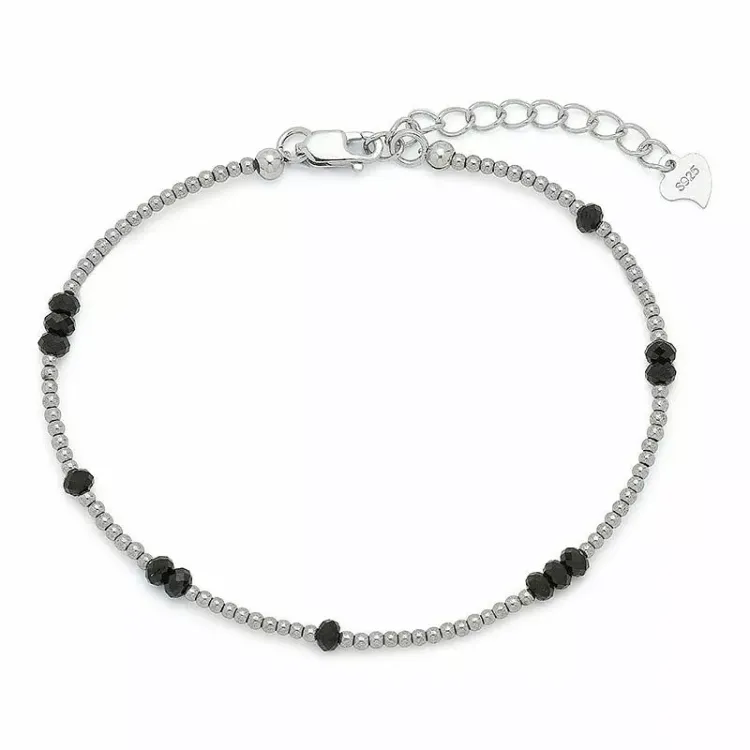 Elegant steen armband met hematite en spinel.