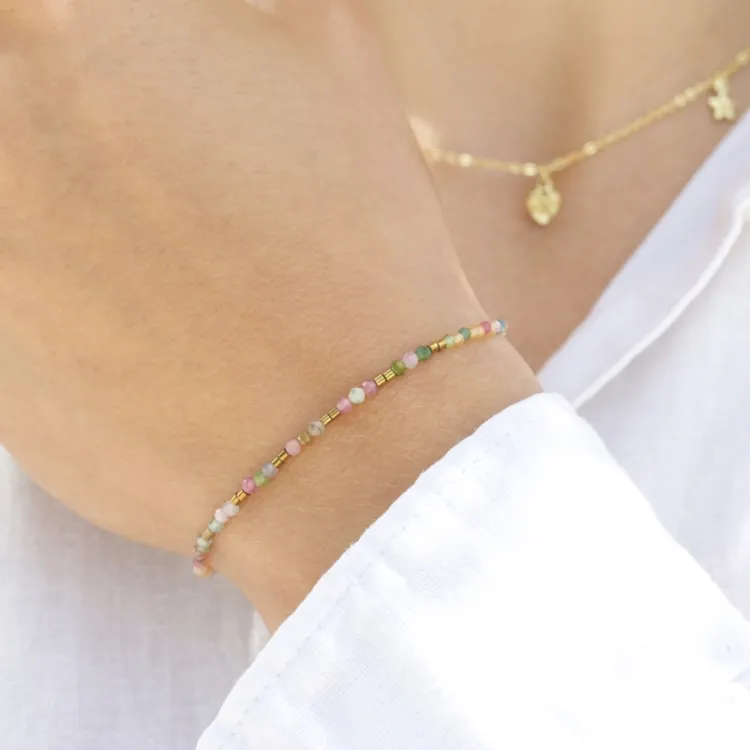 steen armband met toermalijn en hematite - Loom Stones