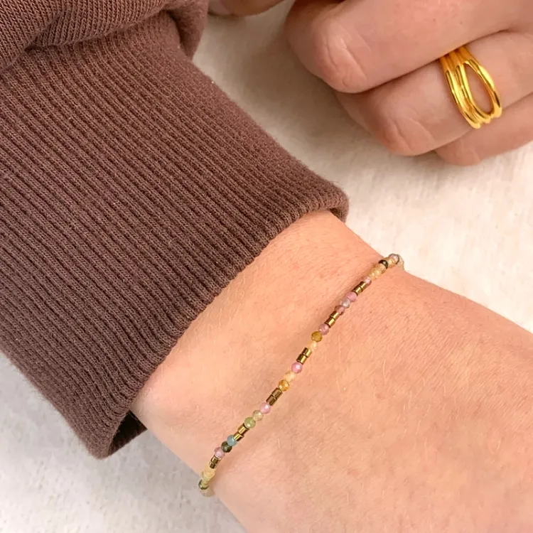 steen armband met toermalijn en hematite - Loom Stones