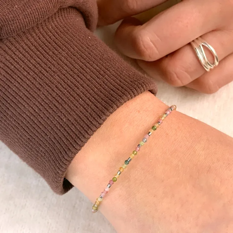 steen armband met toermalijn en hematite - Loom Stones