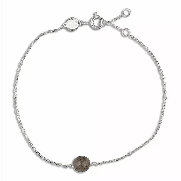 Groen parel ankerarmband in zilver