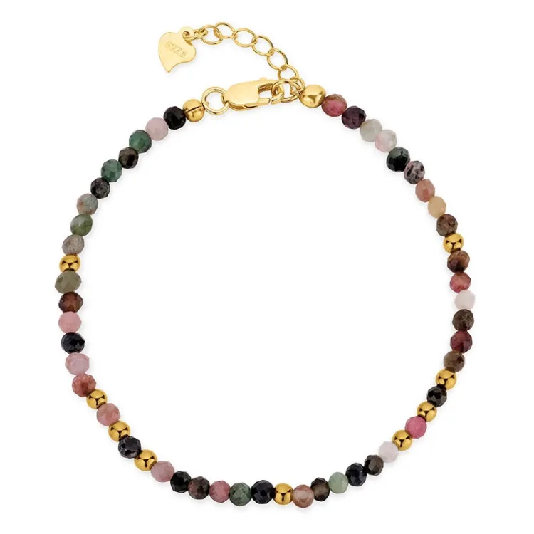 multikleurige armband met toermalijn - Loom Stones