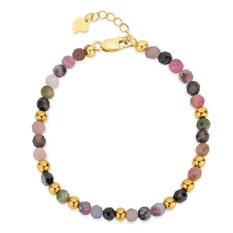 multikleurige armband met toermalijn - Loom Stones