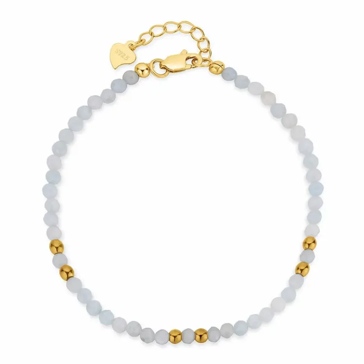 armband met aquamarijn - Loom Stones