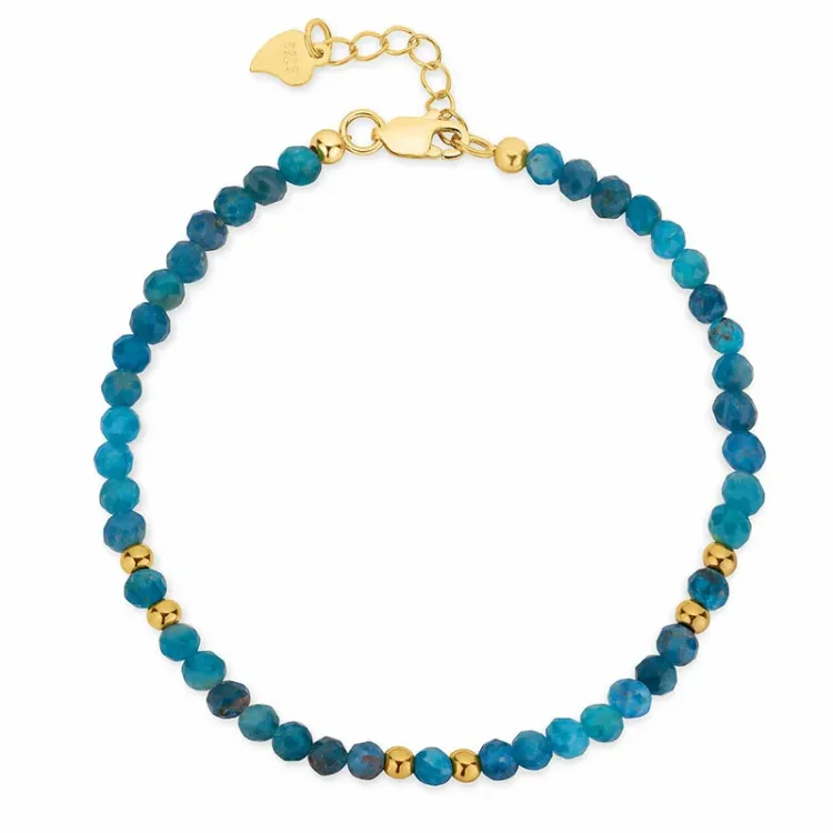 blauwe armband met apatiet - Loom Stones