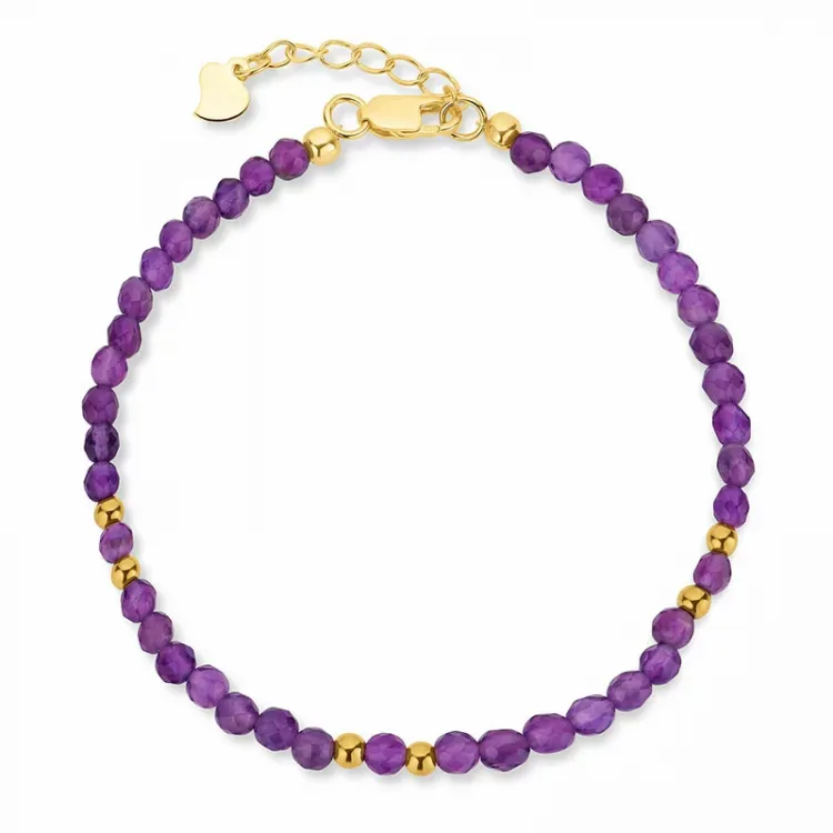 paarse armband met amethist - Loom Stones