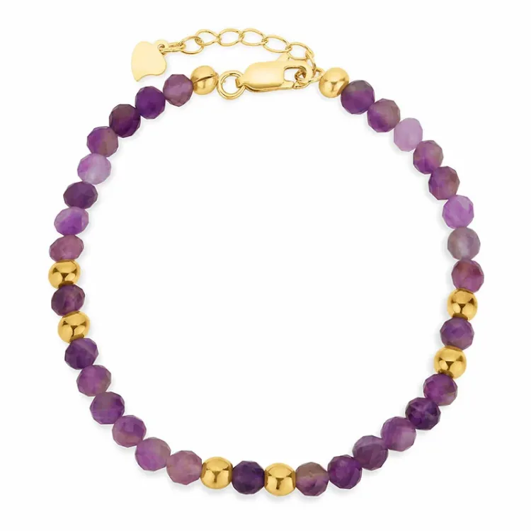 paarse armband met amethist - Loom Stones