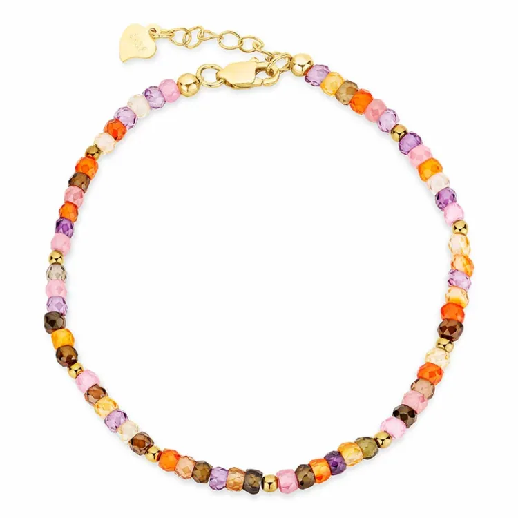 multikleurige armband met steen - Loom Stones
