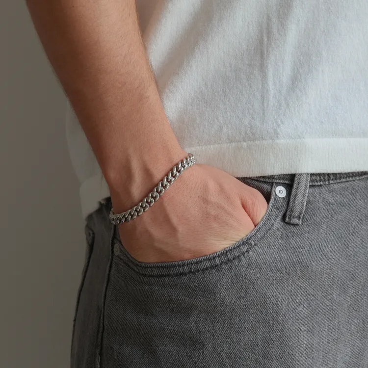 pantserarmband in staal  x 8 mm