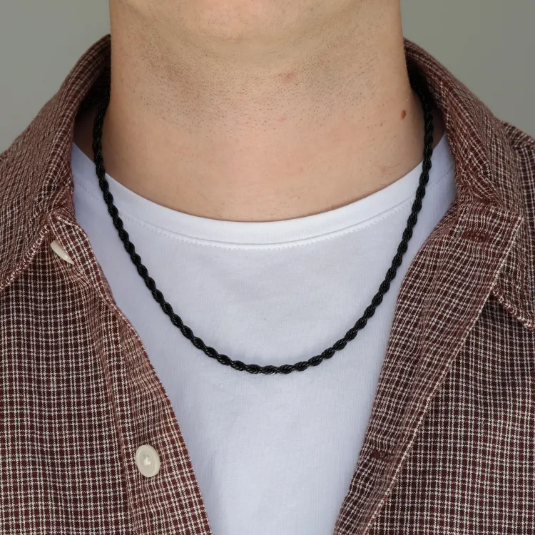 cordelketting in zwart staal 50 cm x 4,0 mm