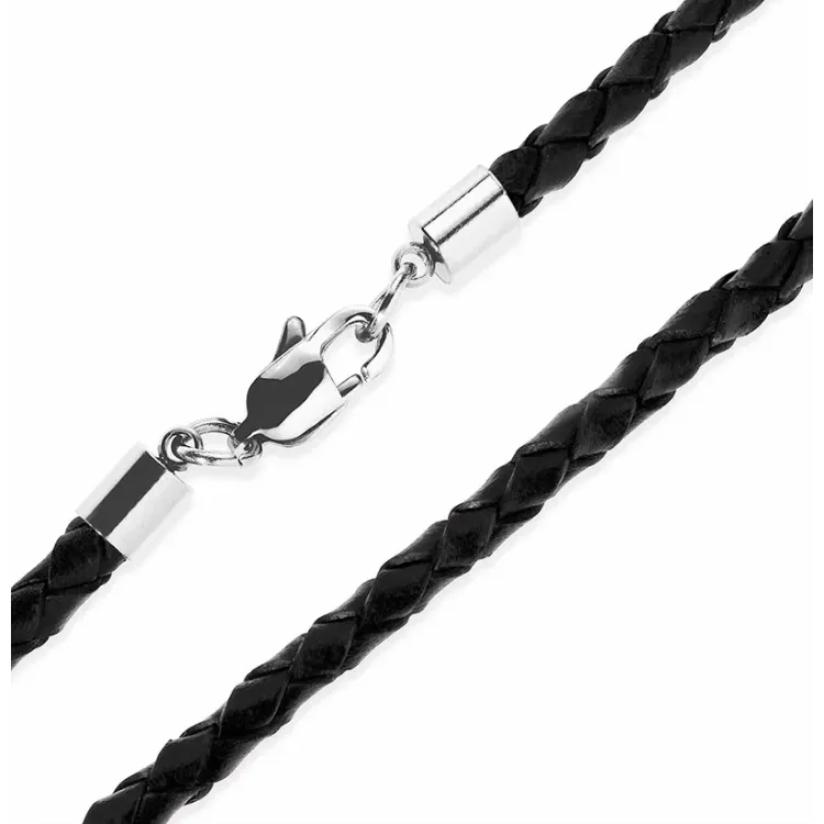 ketting in leren 45 cm x 4,0 mm