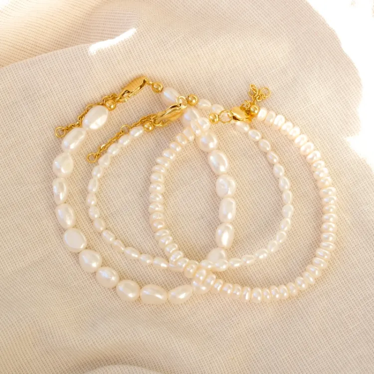 6 mm armband met zoetwaterparel