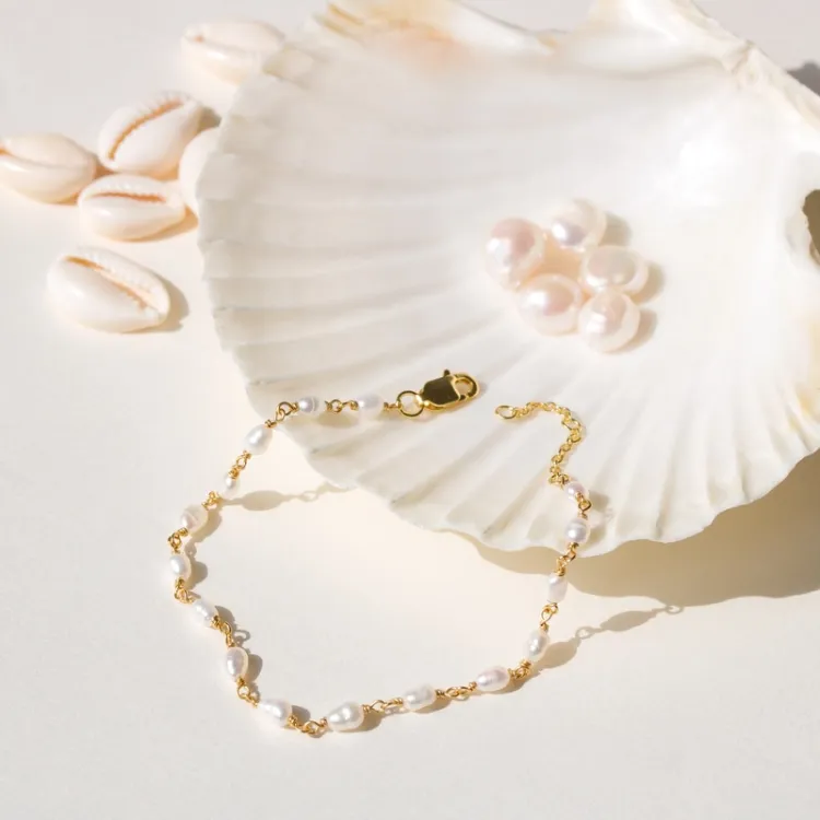 3 mm armband met zoetwaterparel