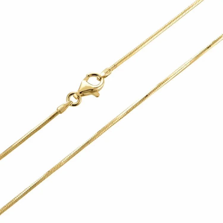 slangenketting in verguld sterlingzilver 45 cm x 1,2 mm