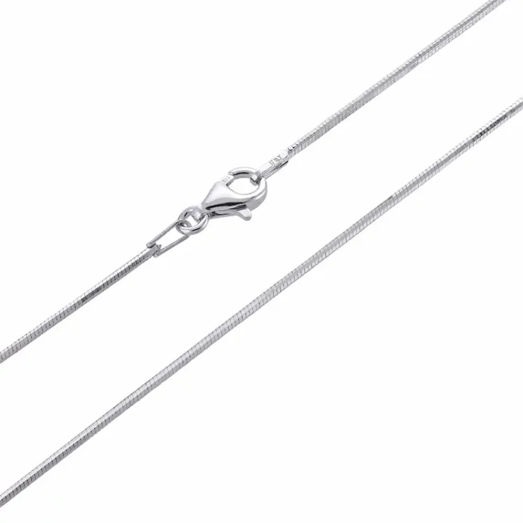 Kaart slangenketting in gerodineerd zilver 42 cm x 1,2 mm