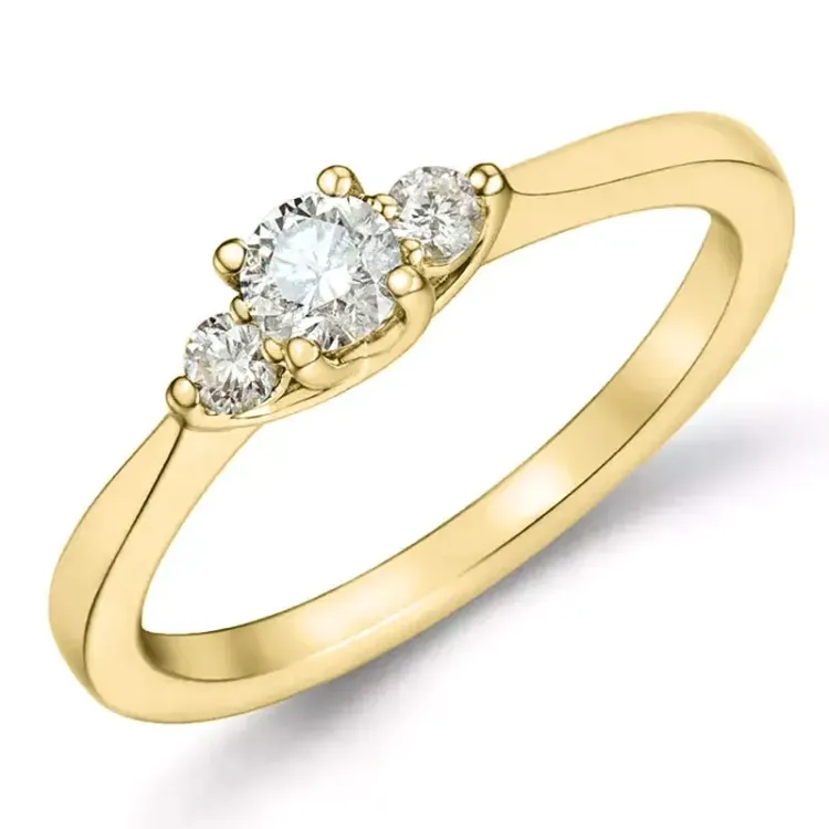 lab grown diamant ring in 9 karaat goud 0,30 ct