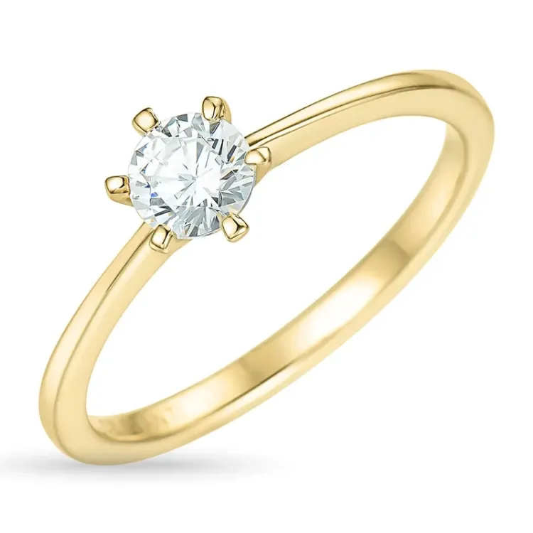 0,50 ct lab grown diamant solitaire ring in 9 karaat goud 0,50 ct