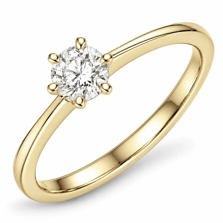 0,50 ct lab grown diamant solitaire ring in 9 karaat goud 0,50 ct