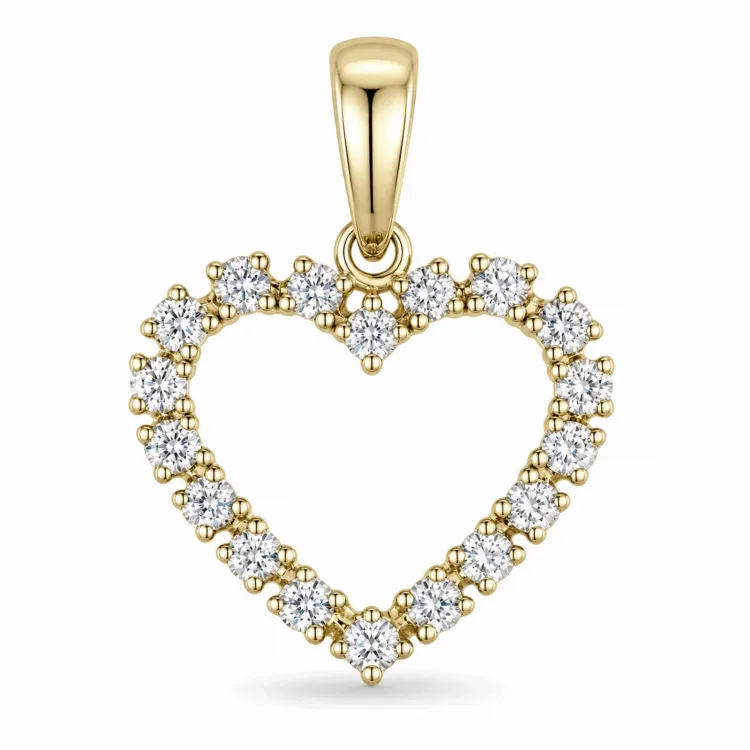 hart lab grown diamant hanger in 9 caraat goud 0,40 ct