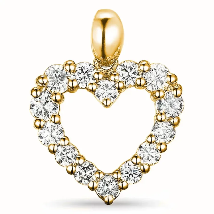 hart lab grown diamant hanger in 9 caraat goud 0,54 ct
