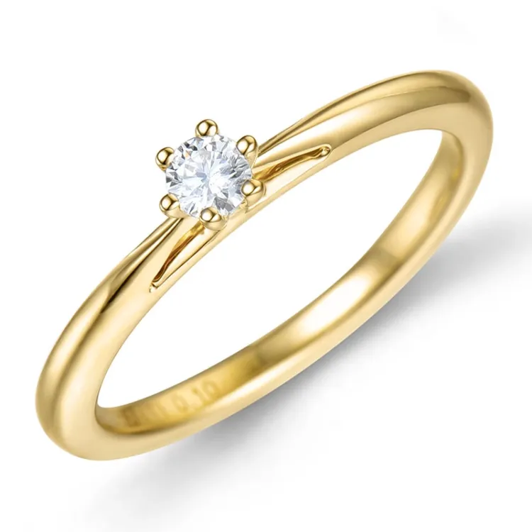 0,10 ct lab grown diamant ring in 9 karaat goud 0,10 ct