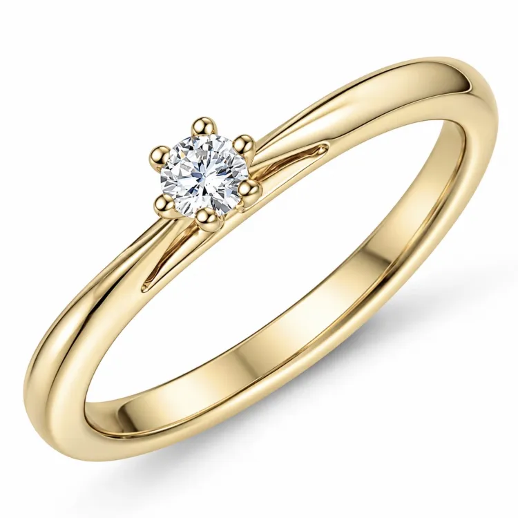 0,10 ct lab grown diamant ring in 9 karaat goud 0,10 ct