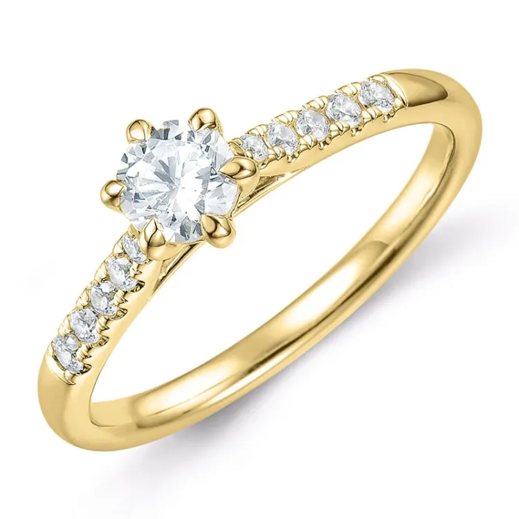 lab grown diamant ring in 9 karaat goud 0,40 ct 0,14 ct