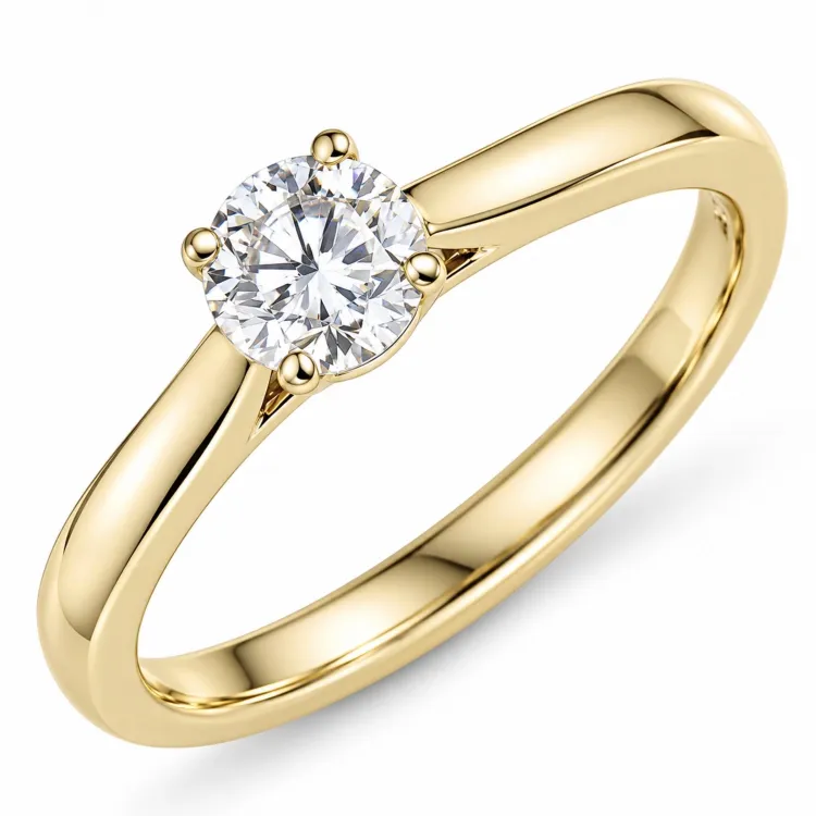 0,50 ct lab grown diamant solitaire ring in 9 karaat goud 0,50 ct