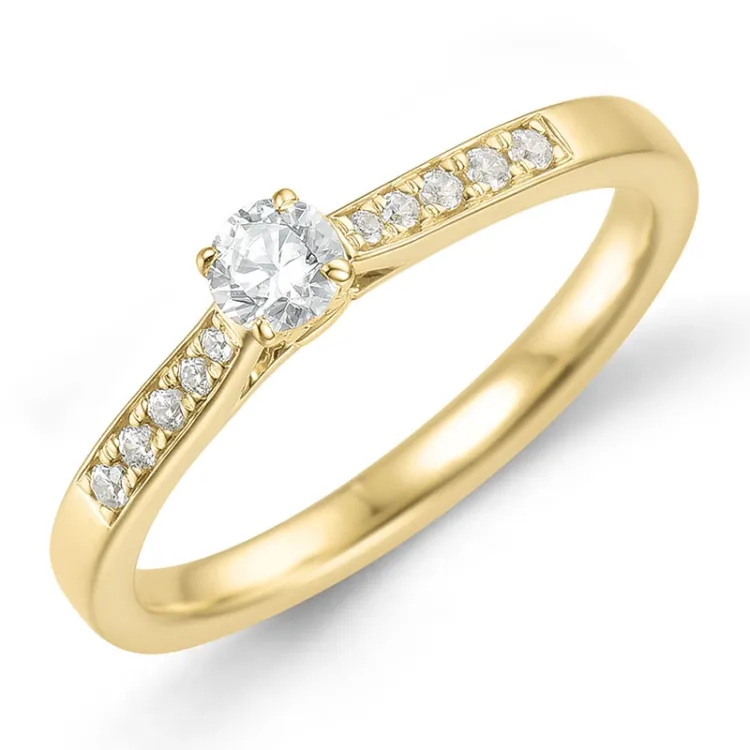 lab grown diamant ring in 9 karaat goud 0,20 ct 0,09 ct