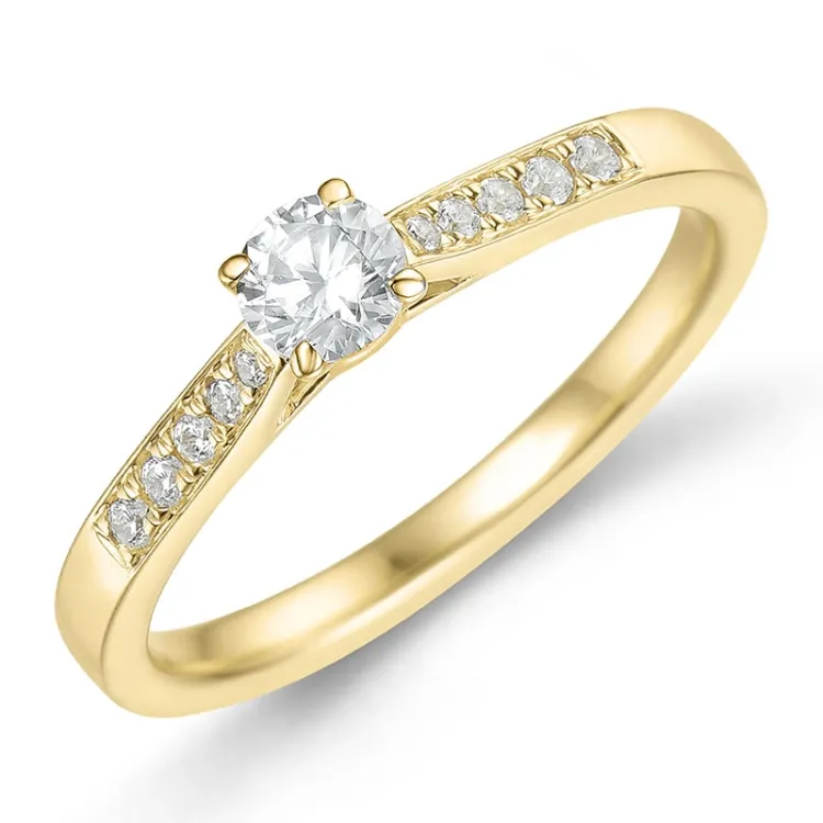 lab grown diamant ring in 9 karaat goud 0,30 ct 0,09 ct