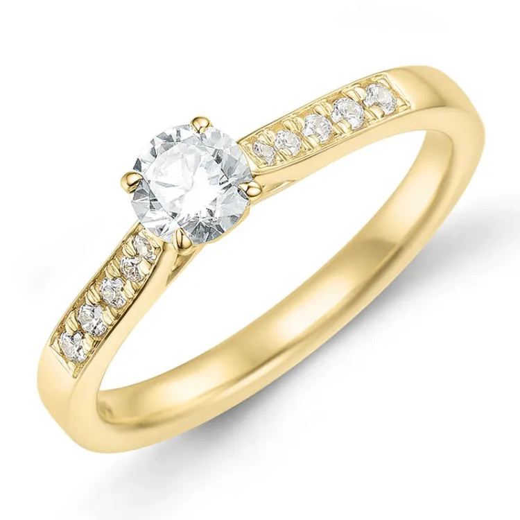 lab grown diamant ring in 9 karaat goud 0,40 ct 0,10 ct